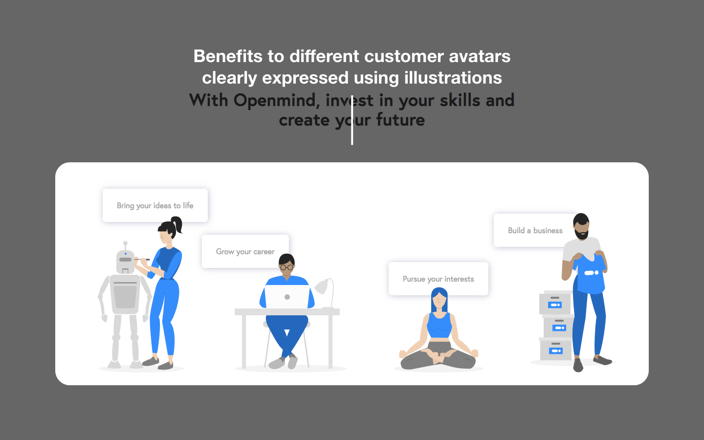 Personalisation section of Drip's homepage